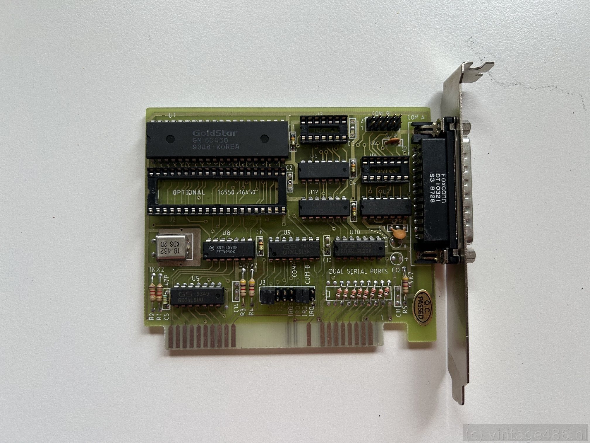 Generic dual RS232 serial card (only one in use) ISA 8-bit